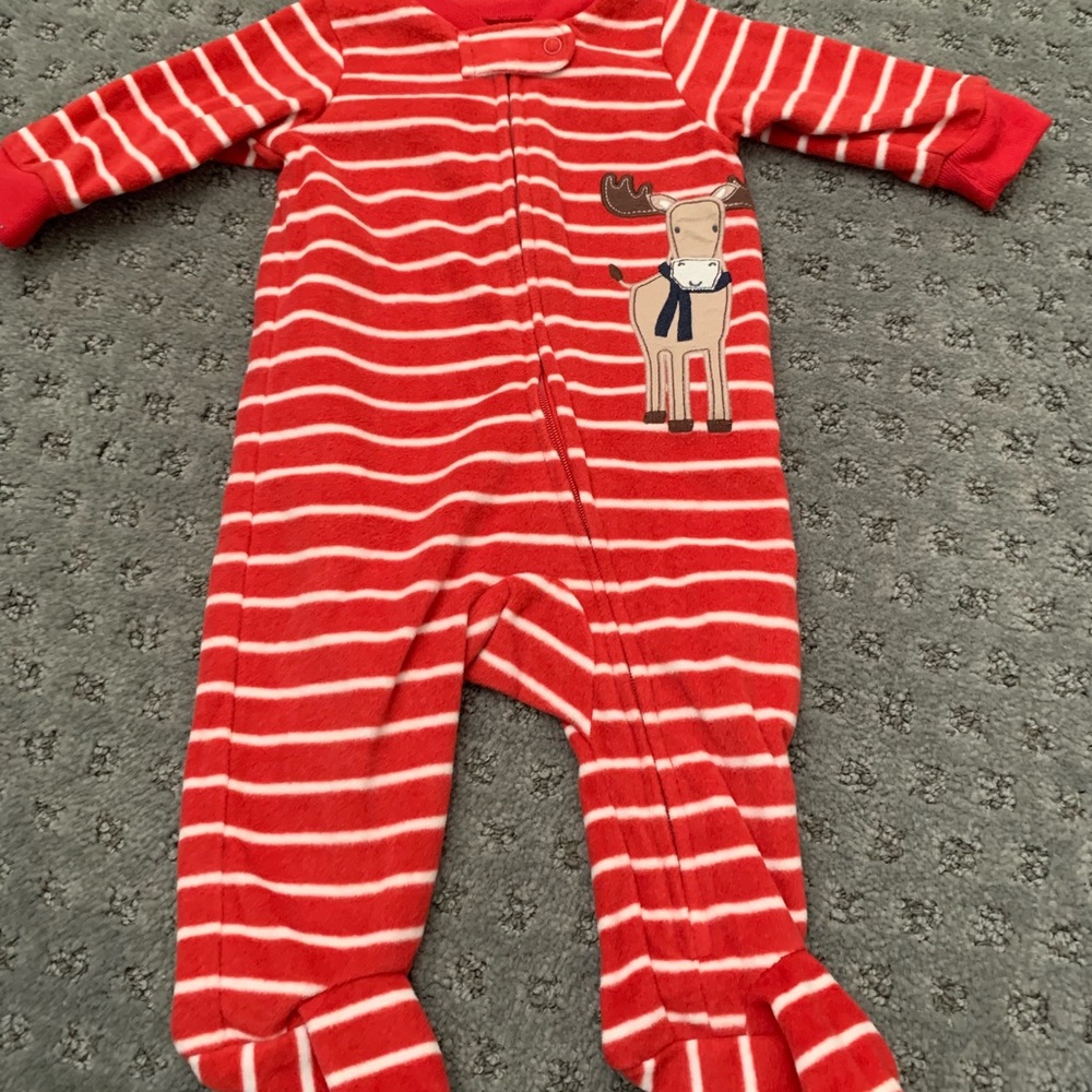 Set of 2 Carter’s fleece footie zip up pjs